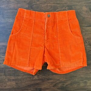 VTG Ocean Pacific OP Mens‎ Orange Corduroy Shorts Elastic Waist 30 32